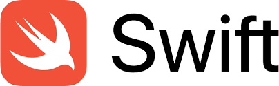 Logomarca da linguagem de programação Swift. Um quadrado com bordas arredondadas, de cor laranja, contendo um pássaro branco de asas abertas em posição rasante. Ao lado, a palavra "Swift" escrita em letras grandes na cor preta.