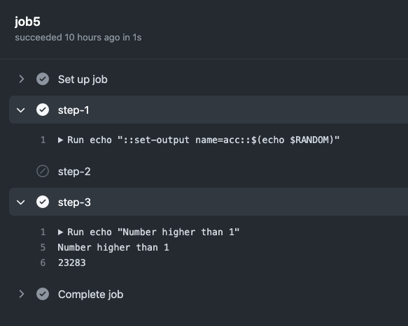 Ilustração da interface gráfica do Github num repositório de POC onde mostra o resultado do job 5 no workflow anterior no Github Actions.