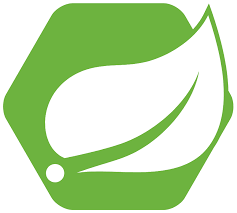 A logo do Spring Data é uma forma hexagonal verde clara com o desenho de uma folha no meio.